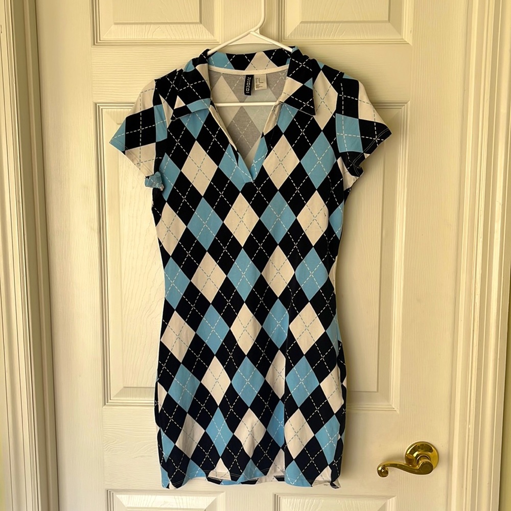 Argyle Plaid T-shirt Dress